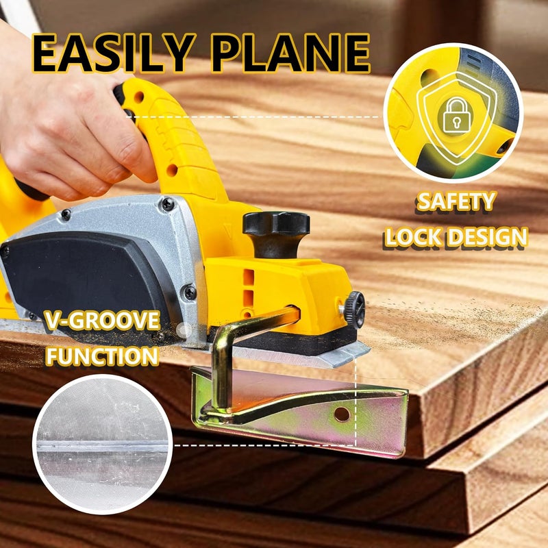 Tsukairo Cordless Brushless Handheld Planer Compatible with Dewalt 20V MAX Battery, 3-1/4″, 15000 RPM, Power Planer Tool Only (No Battery), Electric Wood Planer for Woodworking, Carpenter and Home DIY - Image 2
